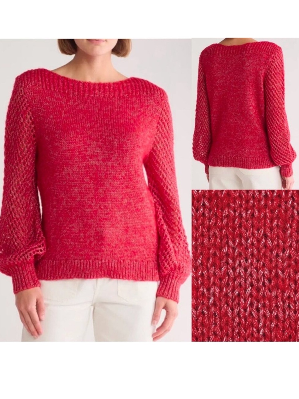 Tommy Bahama Shimmer Balloon Sleeve Sweater - NWT